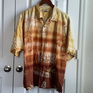 Reyn Spooner Yellow and Brown Casual Shirt